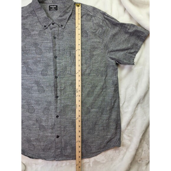 Hurley Size Men's XXL Gray Pineapple Stretch Short Sleeve Shirt - Picture 7 of 8